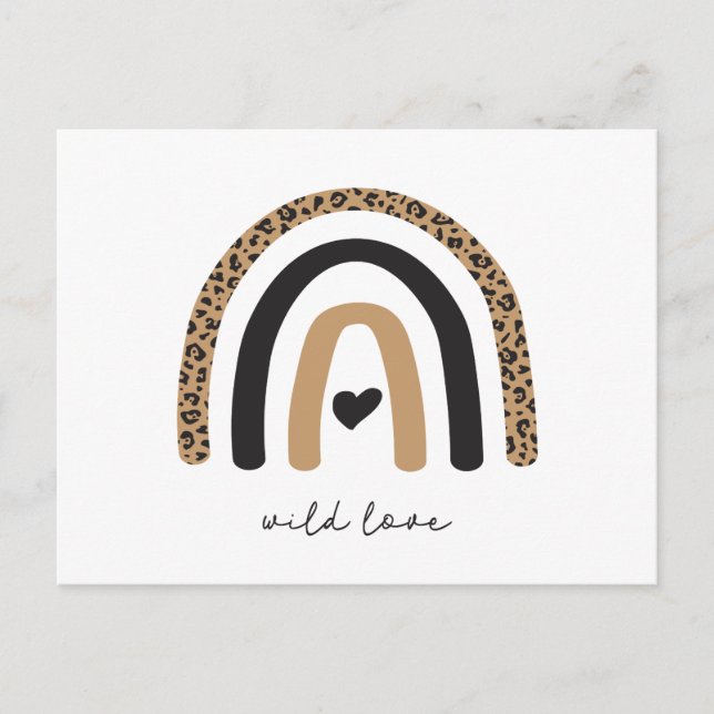 Carte Postale Cute Rainbow Leopard Motif (Devant)
