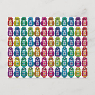 Carte postale - Cute Rainbow Matryoshka Owl