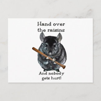 Carte Postale Cute Raisin Mean Chinchilla
