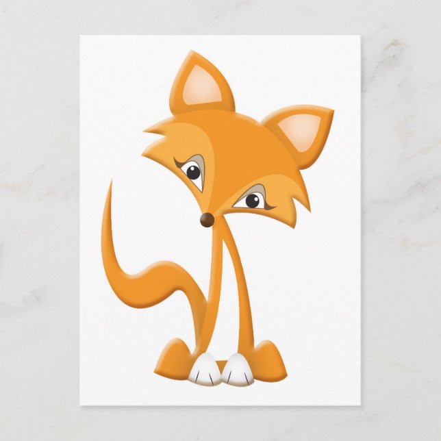 Carte Postale Cute Renard Cartoon (Devant)