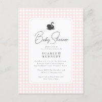 Cute Rose En vichy Swan Baby shower simple