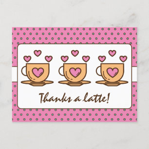 Carte Postale Cute Rose Merci Un Merci De Café Latte