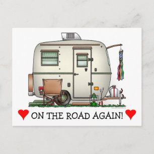 Carte Postale Cute RV Vintage Verre Oeuf Camper Travel Trailer