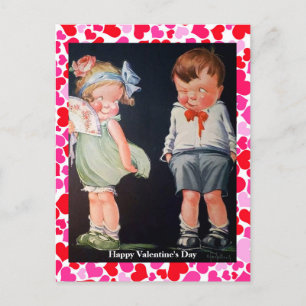 Carte Postale Cute & Shy Boy & Girl Valentine Vintage (copie)