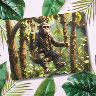 Carte Postale Cute Singe Jungle Steampunk