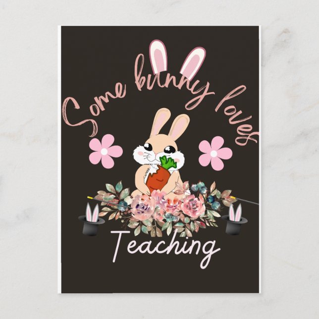 Carte Postale Cute some bunny loves teaching mug (Devant)