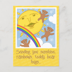 Carte Postale Cute Sunshine Rainbows S'Apportent Bien Bientôt Re