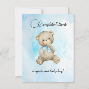 Carte Postale Cute Teddy bear nouveau bébé garçon