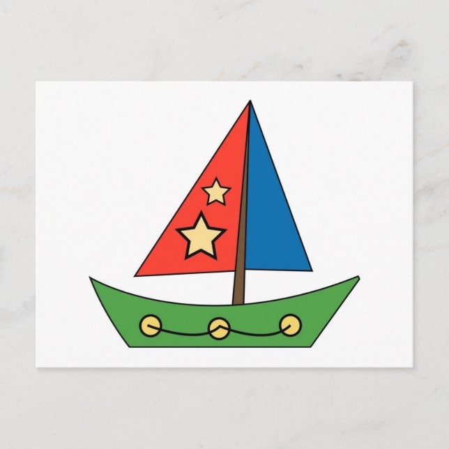 Carte Postale Cute Toy Sailboat (Devant)