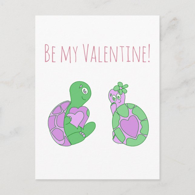 Carte Postale Cute Turtle Anniversaire / Saint-Valentin  (Devant)
