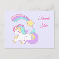 Cute Unicorn avec Merci d'étoile de tir coloré
