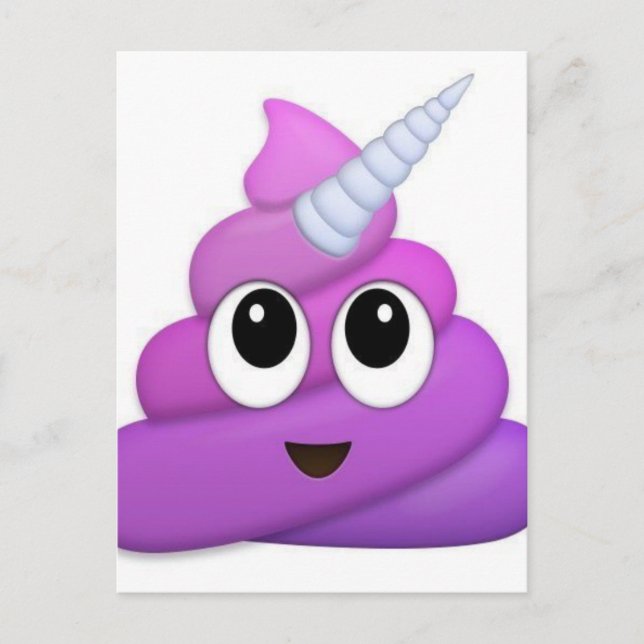 Carte Postale Cute Unicorn Poop emoji (Devant)
