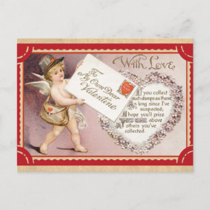 Carte Postale Cute Vintage Valentines Day Cherub Mail