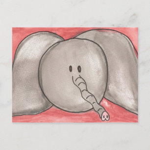 Carte Postale Cute Watercolor Cartoon Elephant