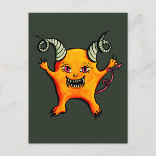 Carte Postale Cute Weird Horned Little Devil Creator