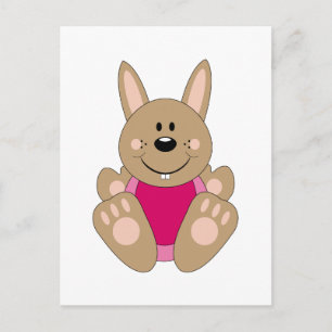 Carte Postale Cutelyn Brown Baby Girl Bunny