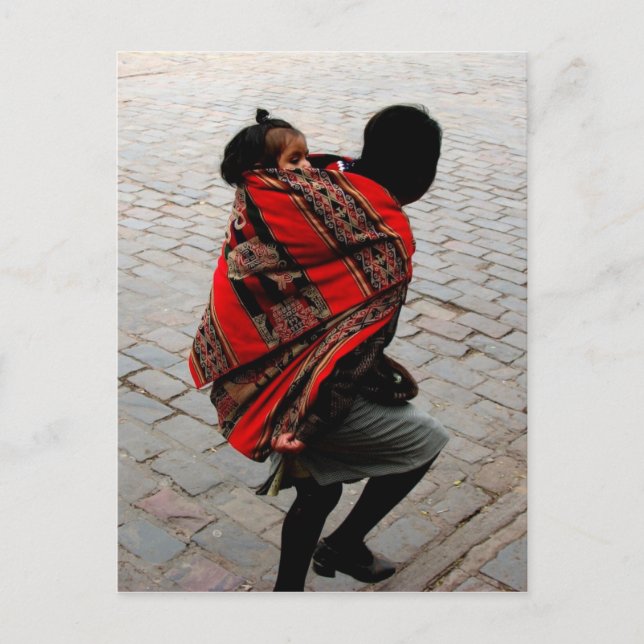 Carte Postale Cuzco, Pérou, mère et enfant (Devant)