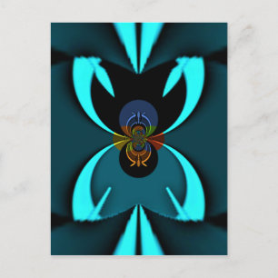Carte Postale Cyan Abstrait Art Print