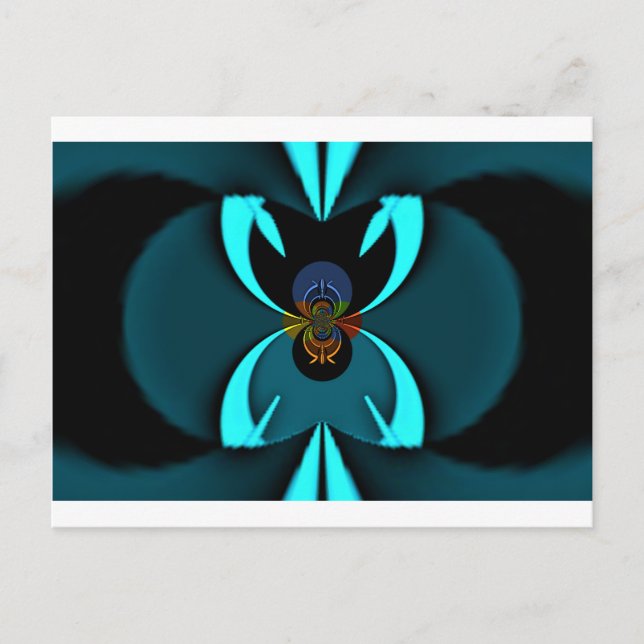 Carte Postale Cyan Abstrait Art Print (Devant)