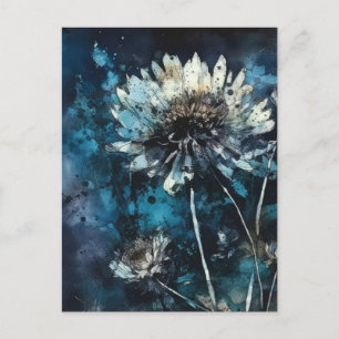 Carte Postale Cyanotype été fleurs bleues