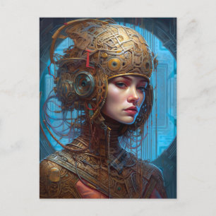 Carte Postale Cyberpunk Femme Science-Fiction