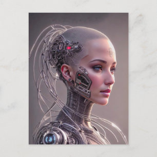 Carte Postale Cyborg avec de nombreux circuits