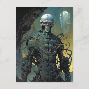 Carte Postale Cyborg Skeleton Futuriste Science-Fiction