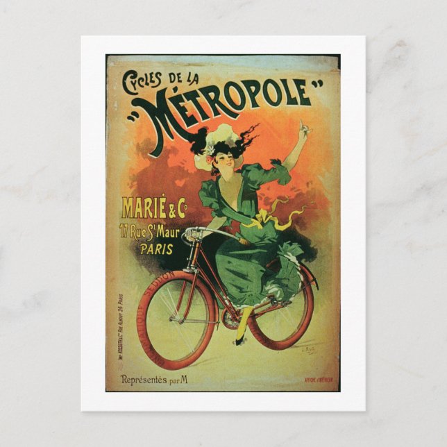 Carte Postale "Cycles de La Métropole", Marie & Co. (Devant)
