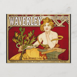 Carte Postale Cycles Waverley - Art Nouveau - Alphonse Mucha
