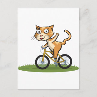 Carte Postale Cycliste de chat