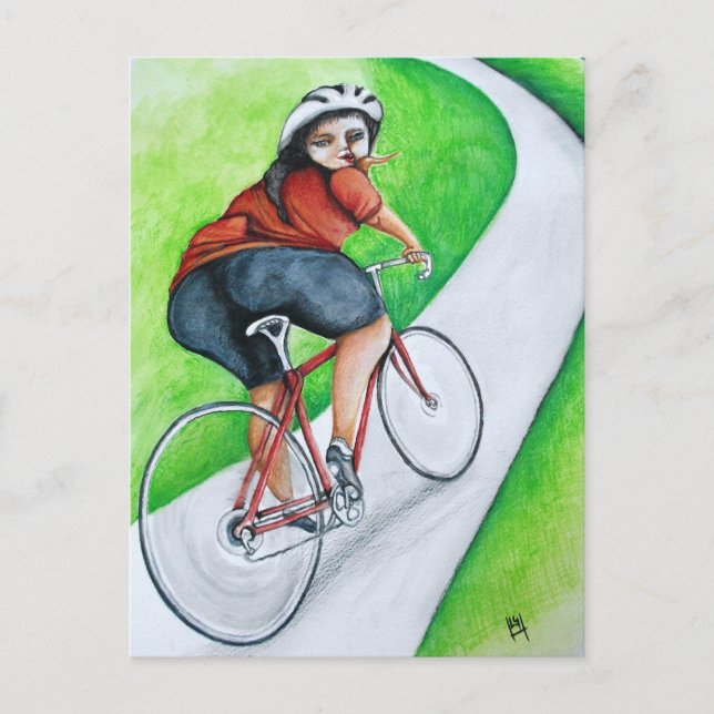 Carte Postale Cycliste - Kiss Goodbye (Devant)