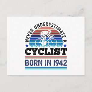Carte Postale Cycliste né en 1942 Cadeaux pour les 80 ans Cyclis