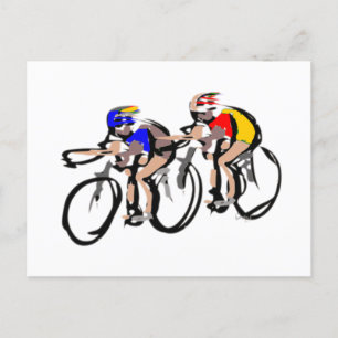 Carte Postale cyclistes bagagelabel