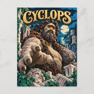Carte Postale Cyclope, Monstre de Papier Découpé