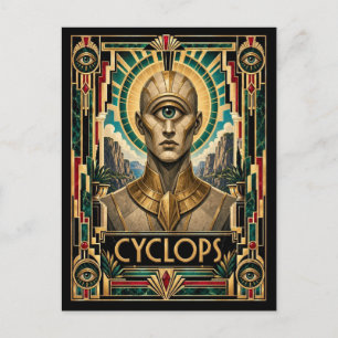 Carte Postale Cyclope, mythe Art déco