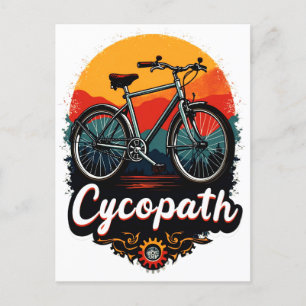 Carte Postale Cycopaure : Vélo énergétique et soleil couchant Gr