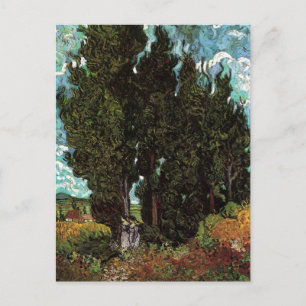 Carte Postale Cyprès avec personnages féminins par Vincent van G