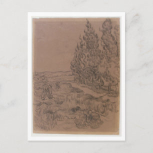 Carte Postale Cyprès Quatre Personnes Travailler, Van Gogh Fine 