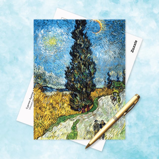 Carte Postale Cypress Starry Sky Vincent van Gogh (Créateur téléchargé)
