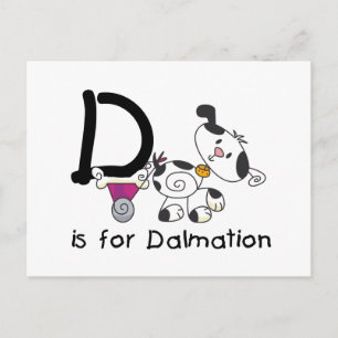 Carte Postale D est pour les T-shirts et cadeaux Dalmation