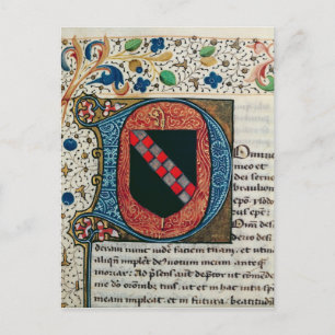 Carte Postale "D" initial historique représentant des armoiries
