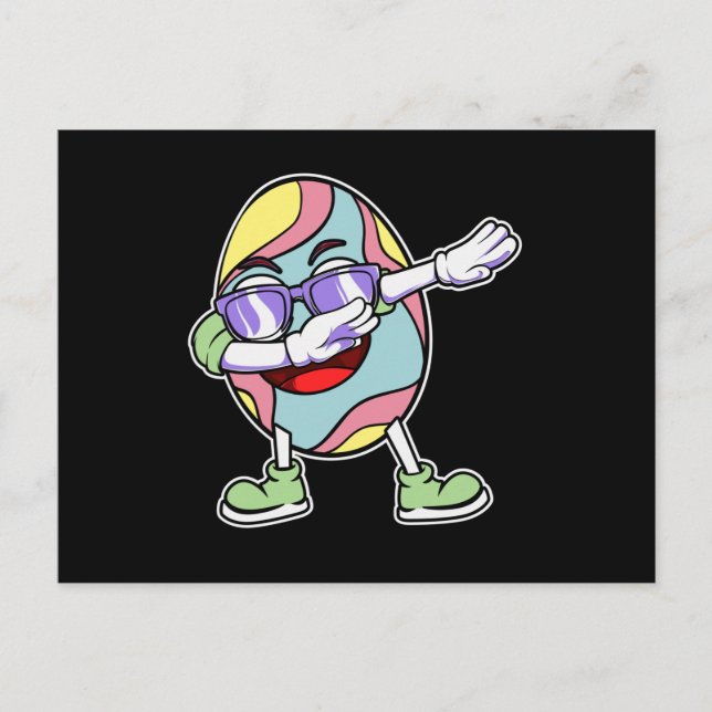 Carte Postale Dabbing Easter Bunny Egg Chasse Panier Enfants Gar (Devant)