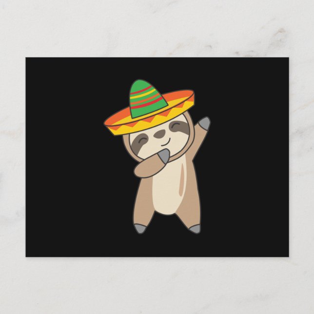 Carte Postale Dabing Sloth Cinco De Mayo süße Tiere Mexico (Devant)