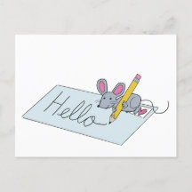 Carte postale d'accueil de souris mignonne