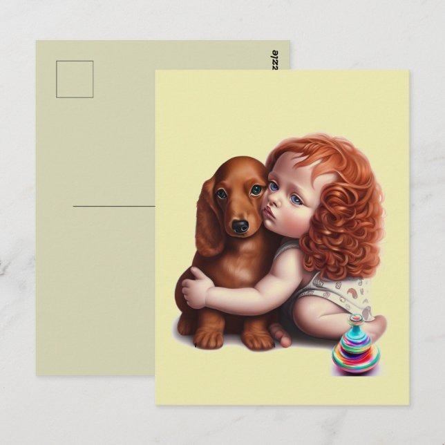 Carte postale Dachshund (Devant / Derrière)