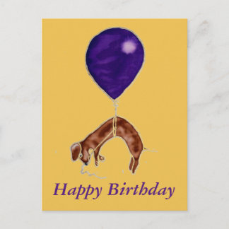 Carte Postale dachshund avec ballon