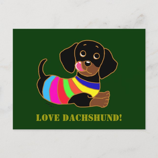 Carte Postale Dachshund Cartoon 2 (Devant)