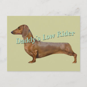 Carte Postale Dachshund Daddy's Low Rider Cadfts