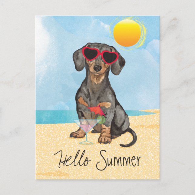 Carte Postale Dachshund d'été (Devant)