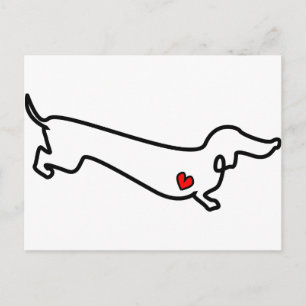 Carte Postale Dachshund Heart